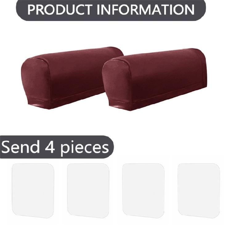 Arm Protector Covers 4 Adhesive Grip Set Fashionable Black PU Waterproofie Sofa Armrest Sleeve For Indoor Furniture Care