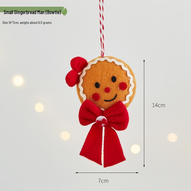 Christmas Angel with Hat & Gingerbread Man Plush Pendant Decoration