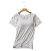 Women's Short-Sleeve Modal Tank with Chest Pad - No Bra Yoga Base Layer