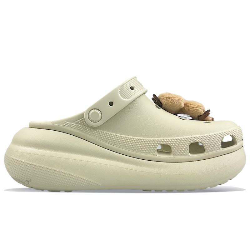 Crocs Crush Clog BNK Capybara Plush Round Figure Pig Gate Forever Cute Cute Lazy Hole Shoes Unisex Same White Rice Dumplings