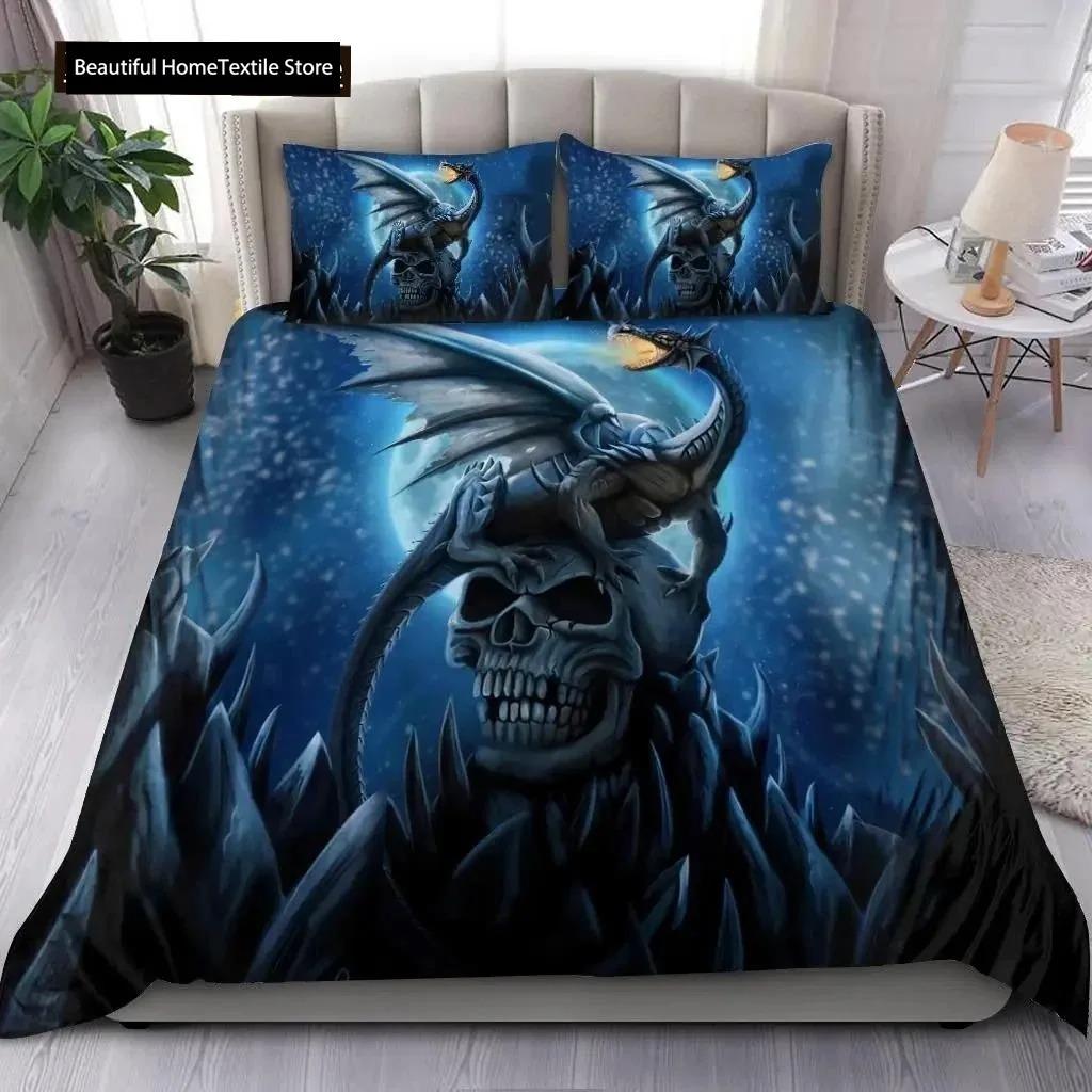 

Comforter Dragon Printed King Queen Western Magic Dragon Bedding Set Teen Adults Ancient Mythical Animal Polyester Comforter (quilt)-EU Single(135*200cm)3pcs