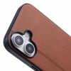 KIGC For iPhone 16 Case Litchi Texture Leather Coated PC+TPU Phone Cover