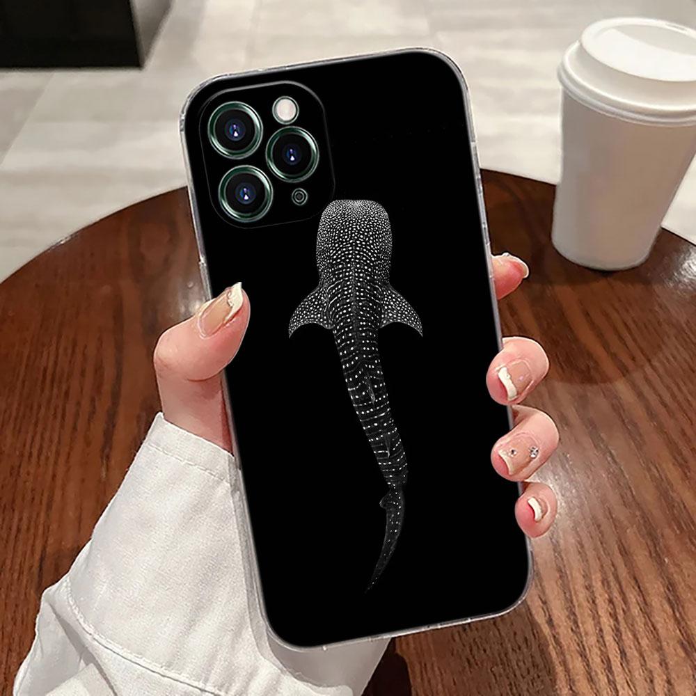 Ocean Whale Shark Swimming Case For Apple iPhone 17 16 15 14 13 12 11 Pro Max 16 Plus 16E 17Air 17Pro Phone Cover Silicone Funda