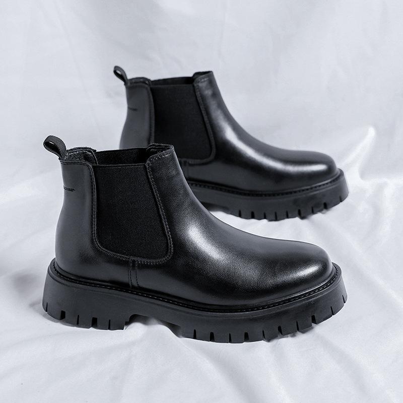 New retro Chelsea boots men's high-top shoes British cigarette boots spring and autumn Martin boots 3553-E