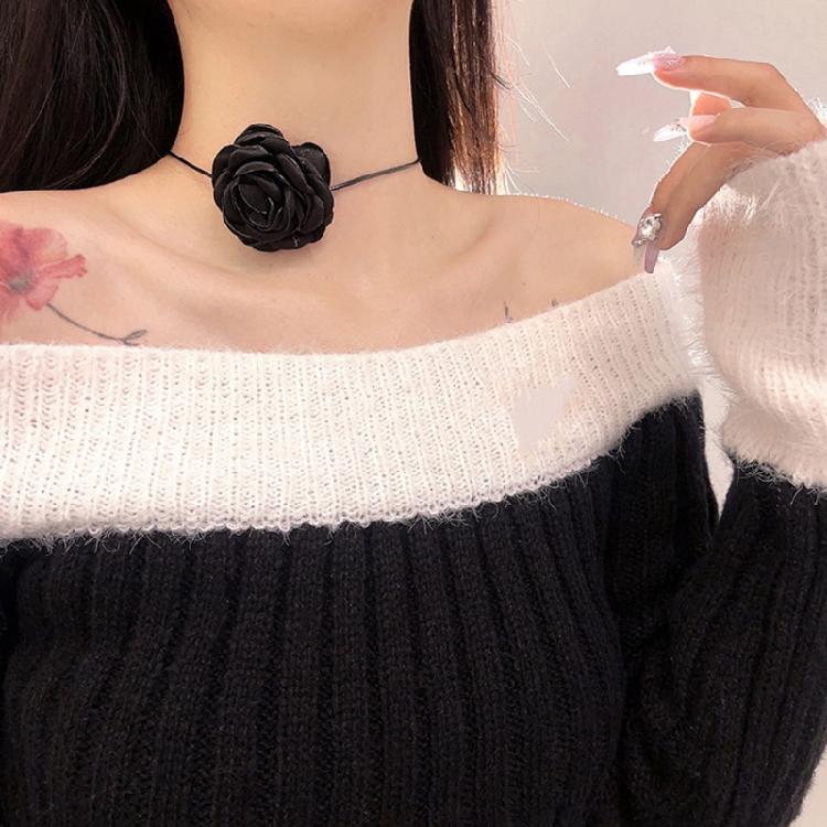 Flower Collar Necklace Jewelry Punk Choker Collar Necklace for Women Girl Teen