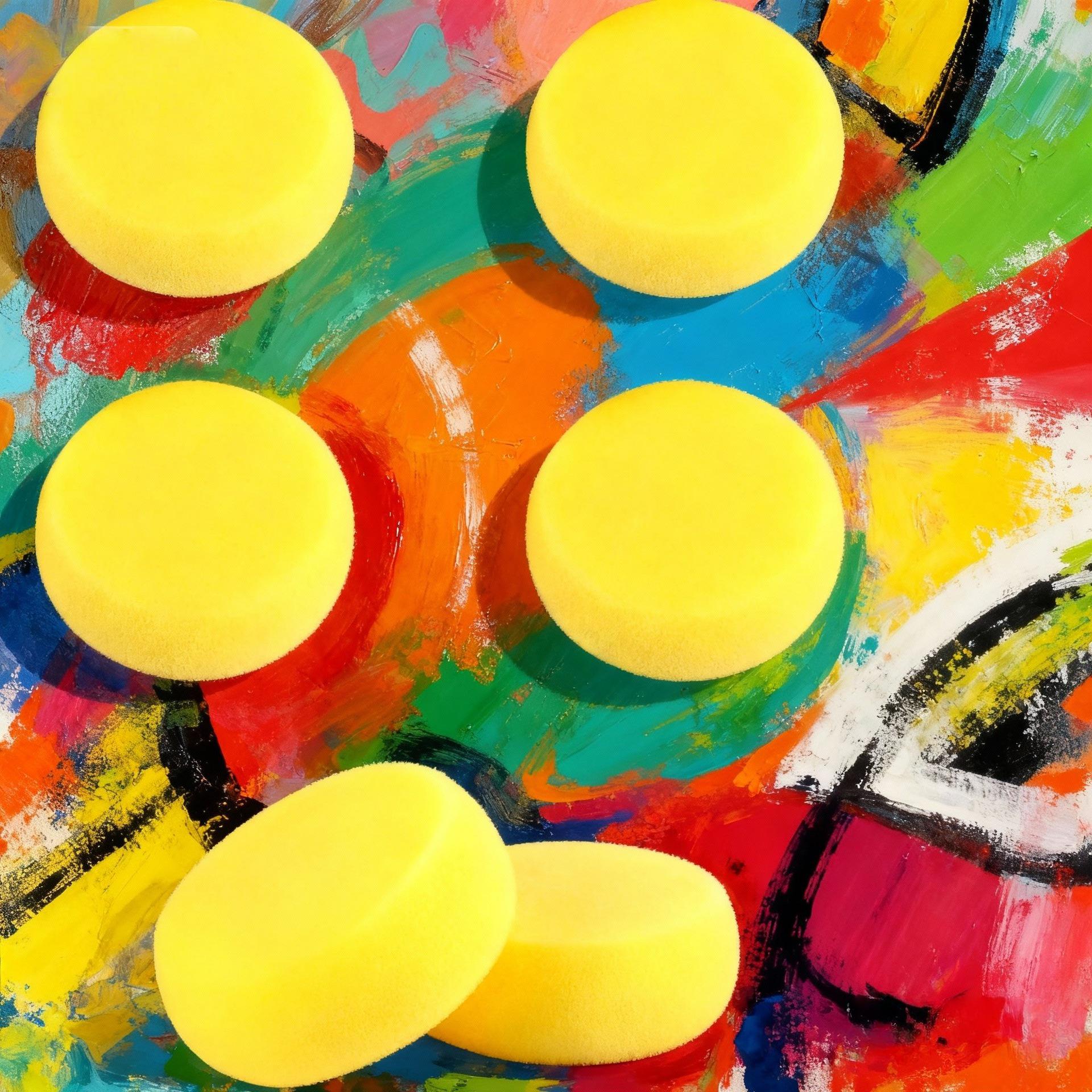 Children s Round Cake Sponge Stamps for Creative Art & Painting