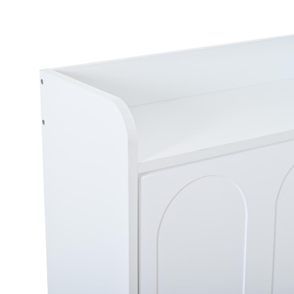 2-Piece Set Shoe Cabinet Shoe Rack, with 12 Compartments, Can Be Placed In Hallways, Doors, Living Rooms and Offices, MDF, White