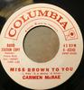 7inch Record CARMEN MCRAE - I Cried For You / Miss Brown To You 442245PROMO Columbia Canada Jazz Used