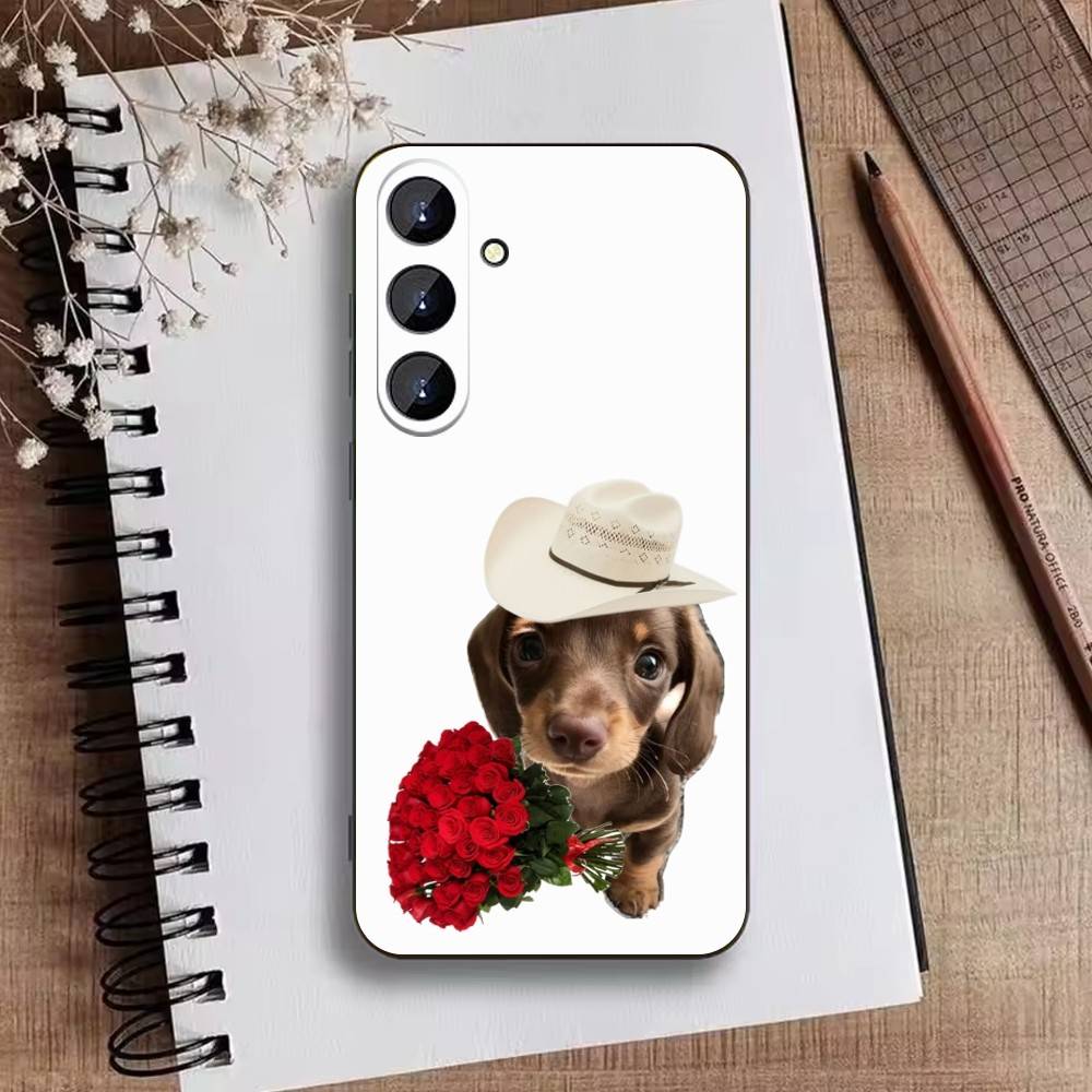 Goofy Dogs Big eyes Phone Case For Samsung Galaxy A73,21,22,32,71,53,52,51,80,5G Soft Black Cover