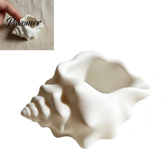 3D Printed Conch Storage Bowl Shell Dish, Seashell Trinket Tray for Jewelry Artistic Makeup Gadget Container Keys, Ocean Style Home Decor Ornament