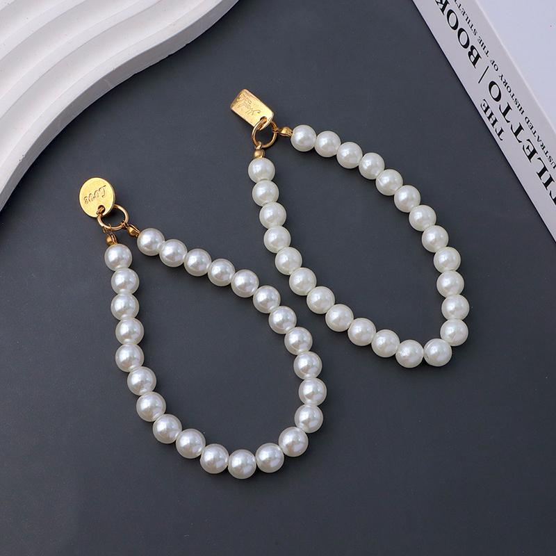Simulation Pearl Keychains For Aorpods Bag Car Pendant Beaded Key Simple Decoration For Women Mobile Phone DIY Jewelry Decor