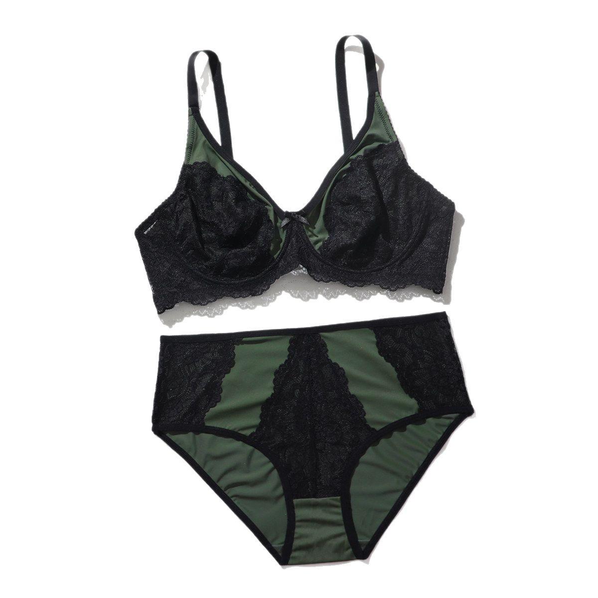 

Европейские и американские женские комплекты нижнего белья больших размеров: бюстгальтер и трусики на косточках, полноразмерные, из полупрозрачного кружева 4XL зелёный
