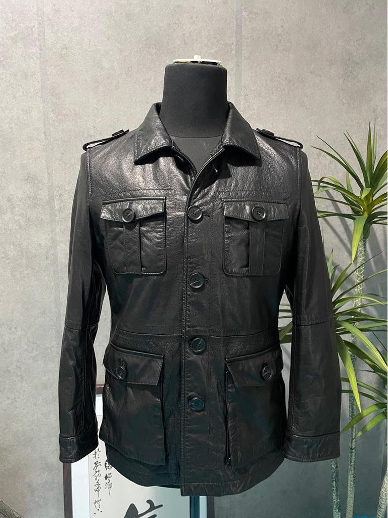 Men's Genuine Cowhide Leather Jacket, Autumn/Winter Business Casual, Optional Fleece Lining