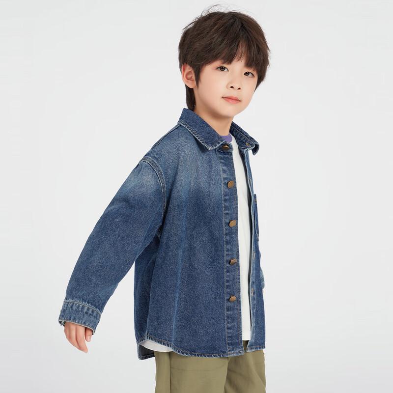 Duoduojia Boys' Embroidered Gradient Casual Denim Jacket