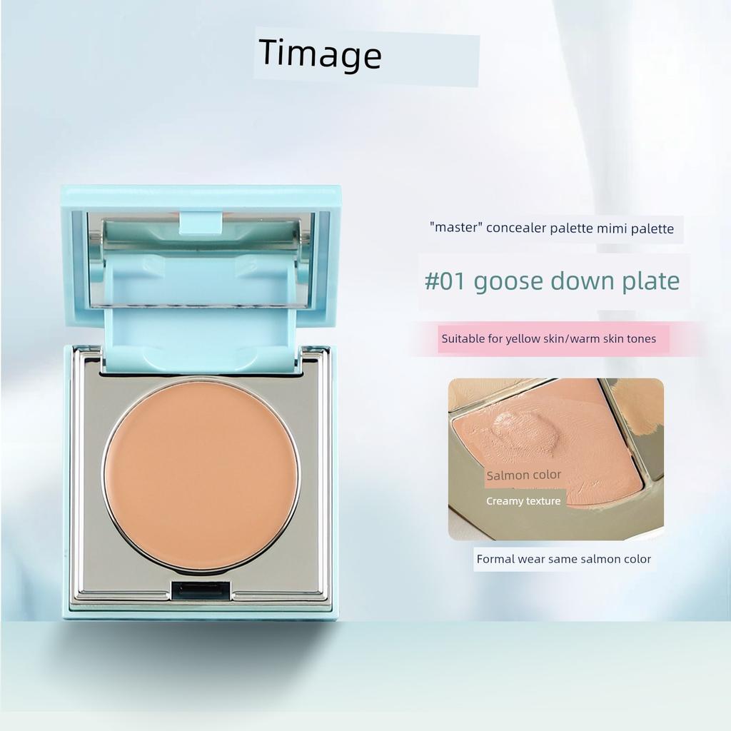Caitang Three-Color Concealer Palette in Salmon Color to Cover Spots, Acne Marks, Dark Circles, and Brighten Tear Troughs and Nasolabial Folds