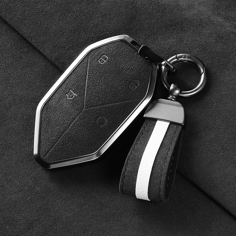 Alcantara Car Key Case Bag For BYD Equation Leopard 5 8 Titanium 7/ Titanium 3 KeyChain Interior Decor Accessories