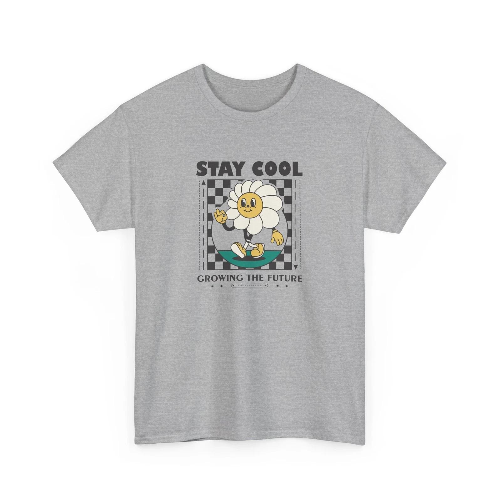 

STAY COOL DAISY CARTOON Floral T-Shirt - Vintage Flower Tee for Classic Fashion 3XL