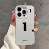 Lucky Numbers7 3 Electroplate Silver IMD Phone Case For iPhone 15 12 13 14 11  Pro Max XS X XR 7 8 14 15 Plus Couple Cover