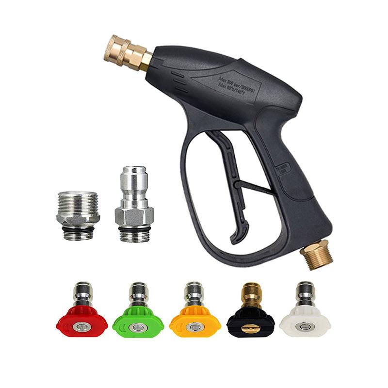 Foam Cannon for Pressure Washer Car Wash Foam Gun Kit M22-14mm and Quick Inlet Connector with Quick Connector 5PCS Nozzle Tips