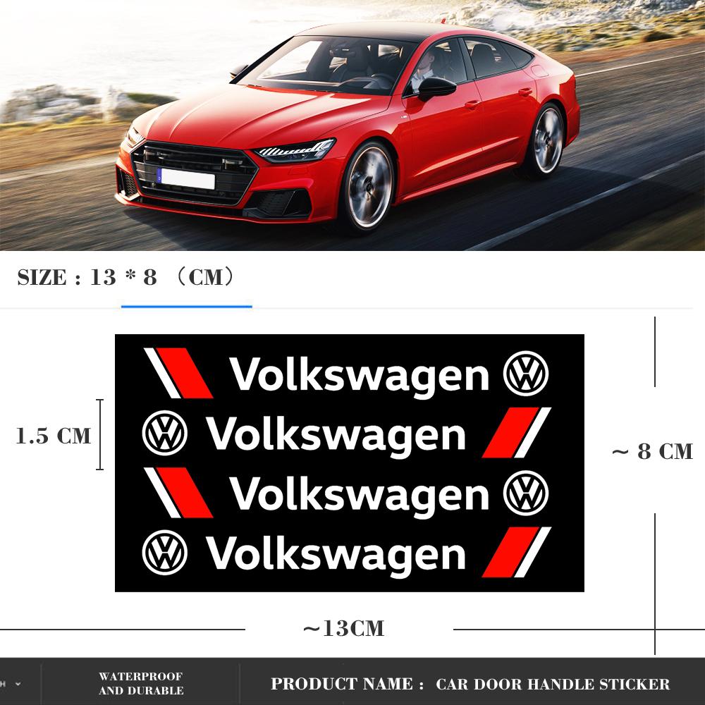 For Volkswagen 4PCS Car Rearview Mirror Sticker Door Handle Decals Exterior Accessories for VW Volkswagen Golf Tiguan Touareg Polo GTI Passat EN1