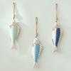 Mediterranean Vintage Wooden Fish Decoration Farmhouse Rustic Nautical Home Restaurant Wall Art Fish String Hanging Ornament Pendant