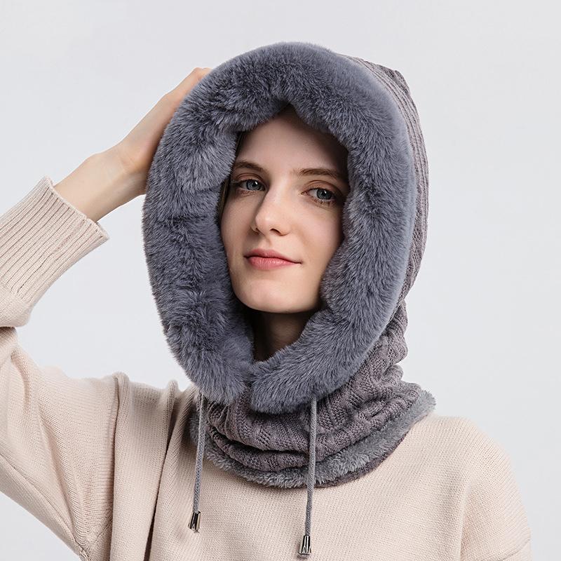 Winter Hats Outdoor Cycling Headgear Ski Cap Cold Protection Warm Bib Face Mask Integrated Scarf Knit Ski Caps