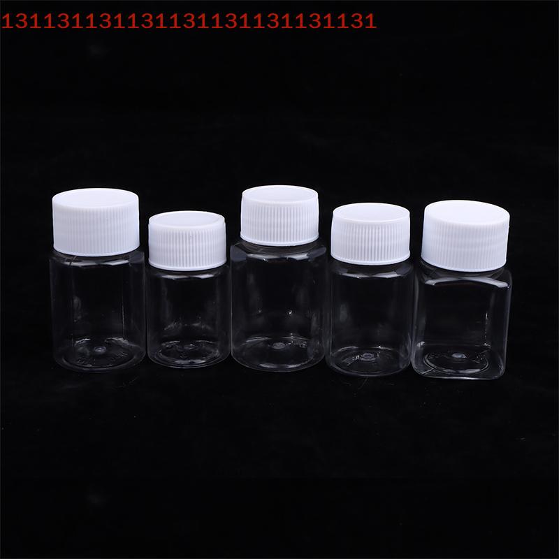 15-500ML Transparent Plastic Bottle Wide Mouth Medicine Bottle With Screw Lid Seal Vials Liquid Reagent Container Food Grade