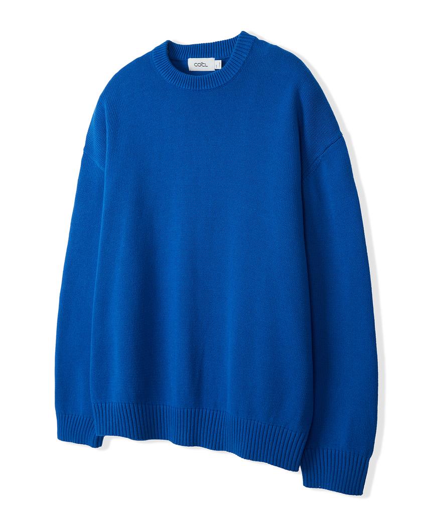 COSTUME O’CLOCK [Renewal Ver.] Soft Cotton Crew Neck Knit Vintage Brown Cooskt008Vbrown
