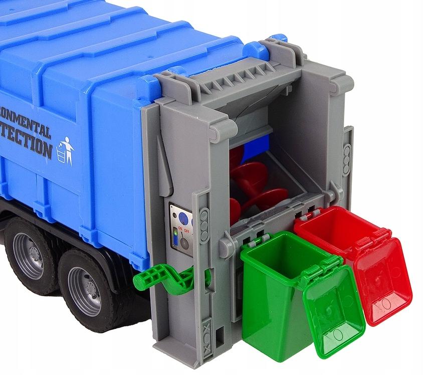 Sopbil Sopsortering Ljud Ljus Stor Blå Bil