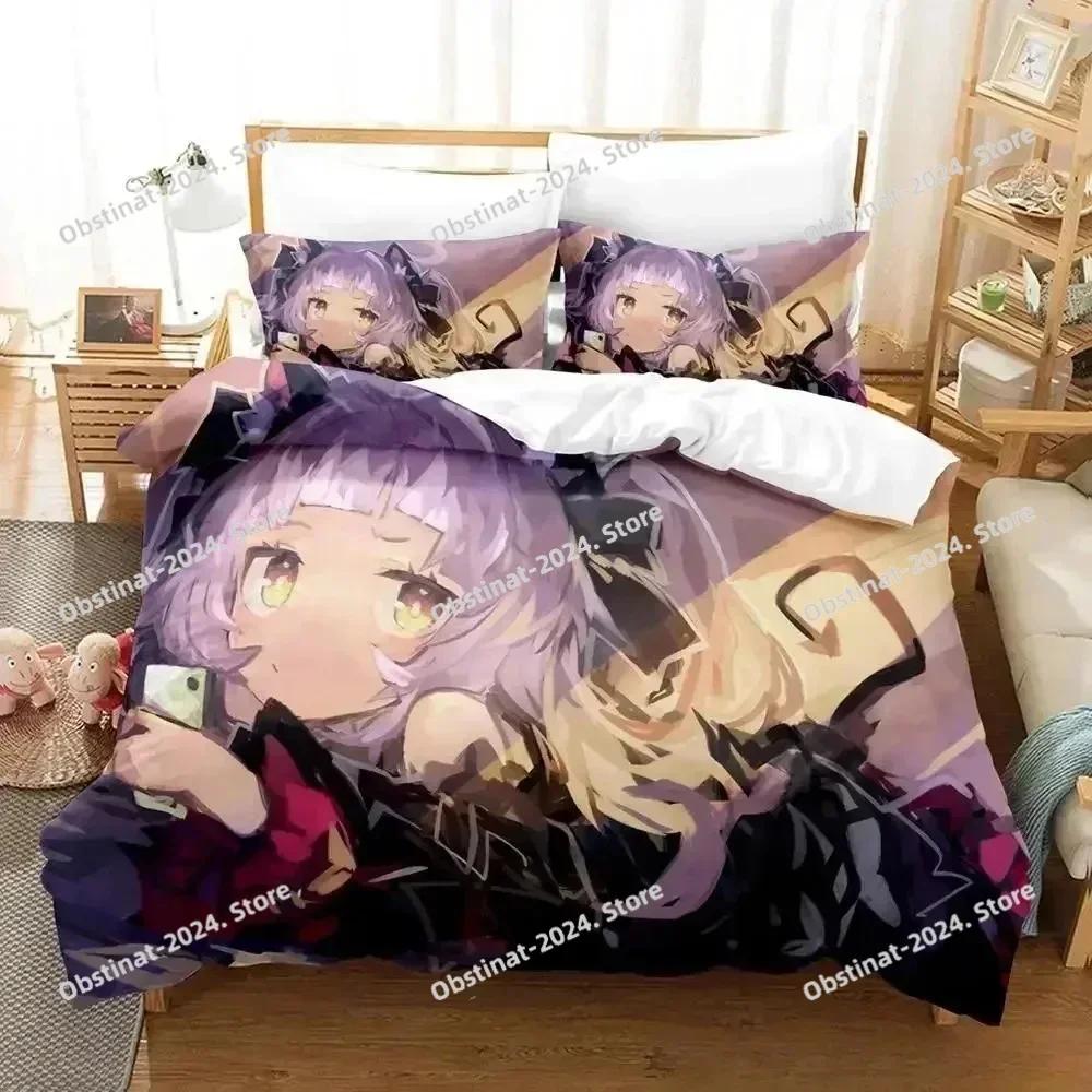 Murasaki Shion Bedding Set Printed Single Comforter Duvet Cover Pillow Case 3 Pieces Sets Kids Adult Size Anime Kawaii Girl Bed
