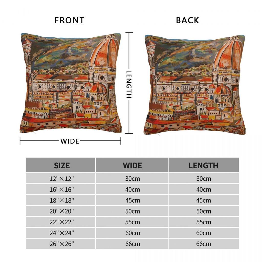 City Of Florence Landscape Pillowcase Polyester Linen Velvet Creative Zip Decorative Throw Pillow Case Sofa Cushion Cover