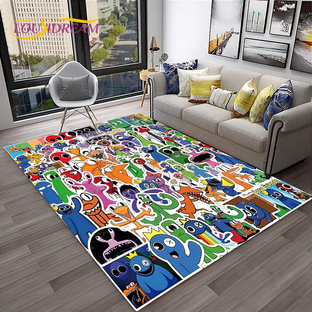 Game R-Rainbow Friends Cartoon  Area Rug,Carpet for Home Living Room Bedroom Sofa Doormat Decor,kid Play Non-slip Floor Mat Gift
