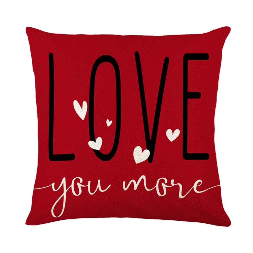 Sofa Pillow Cover Valentine's Day Printed Sofa Cushion Cover Love Letter Pillow Cover