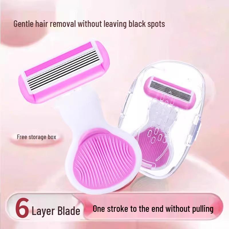 Women's Anti-Scratch Razor with Soap Head for Legs, Underarms, and Sensitive Areas