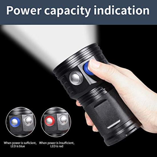 SecurityIng Diving Light Red Blue White Light 8000lm Waterproof Underwater 80M 120 Degree Wide Beam Scuba Diving Light Underwater Photo Video