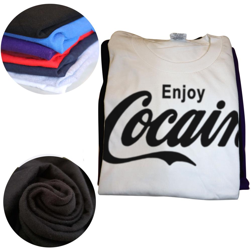 Funny Enjoy Cocaine Graphic T-shirts Men Women's Fashion Casual Oversized Tshirt 100% Cotton Loose Oversized T Shirt