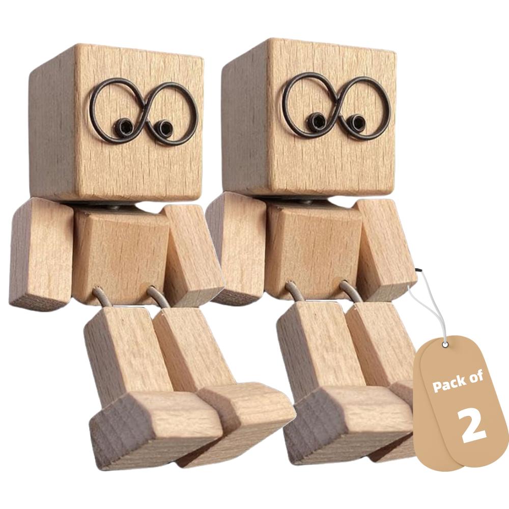 Magnetic Shaking Wooden Man For Car Decoration Cute Wood Man Ornaments Leg-swinging Robot Best Gifts 1/2Packs