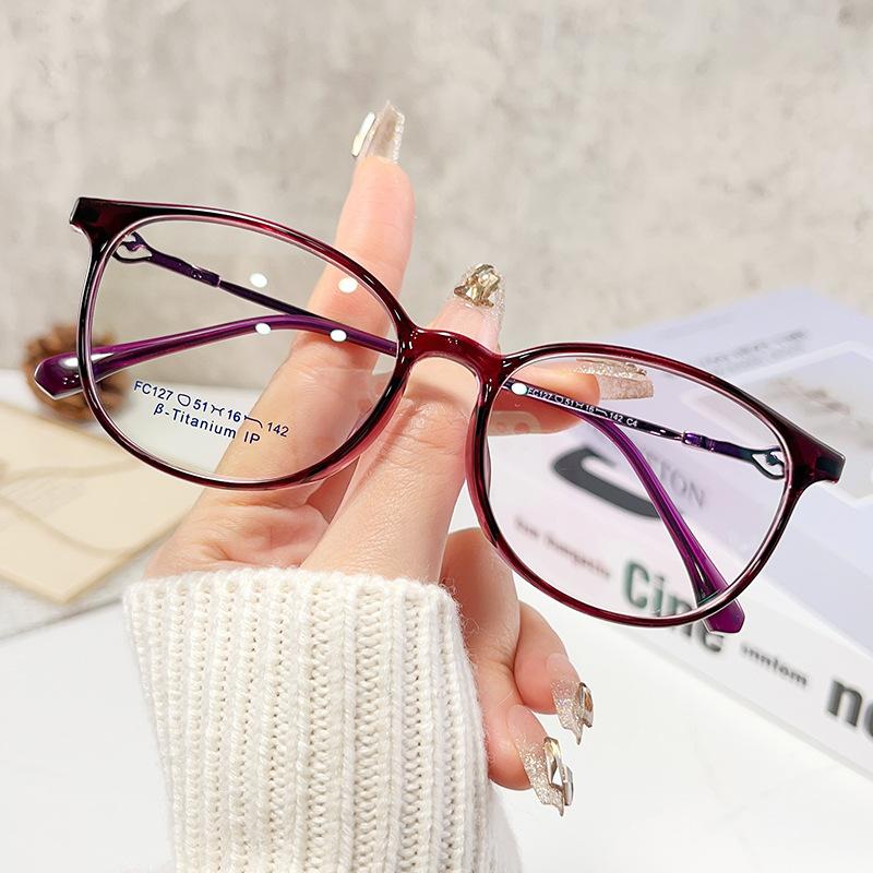 

YIMARUILI ретро овальная TR90 женская оправа для очков ультралегкая модная оптическая оправа для очков с маленьким лицом F127X фиолетовый