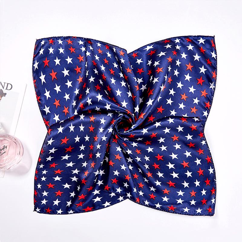 1 Peça Bandana Comissários de Bordo 50x50CM Moda Poliéster Elegante Lenços Quadrados Hijab Femininos