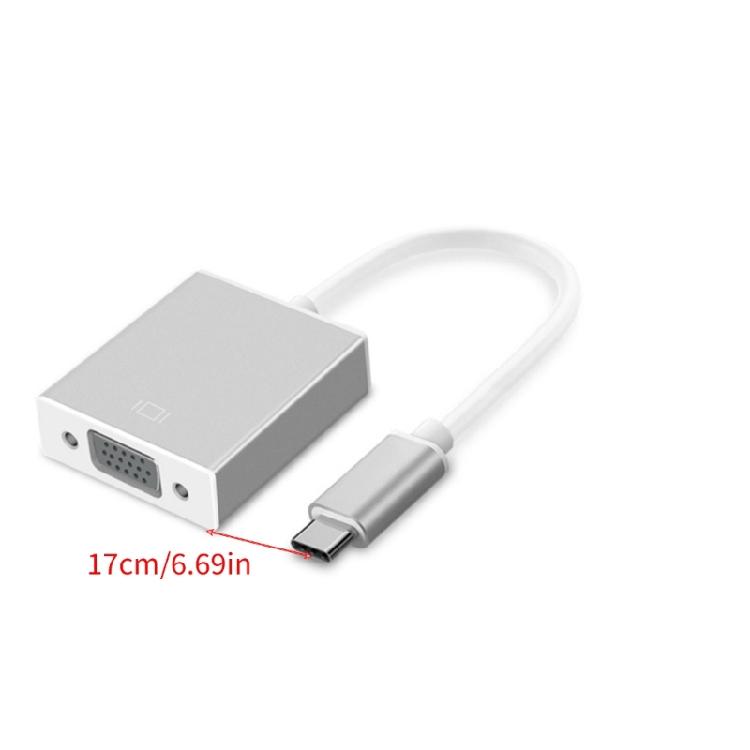Type C To VGA Aluminum Adapter 1080P Output Stable Signal Transfer Projection Converter Perfect for Monitors Tablets