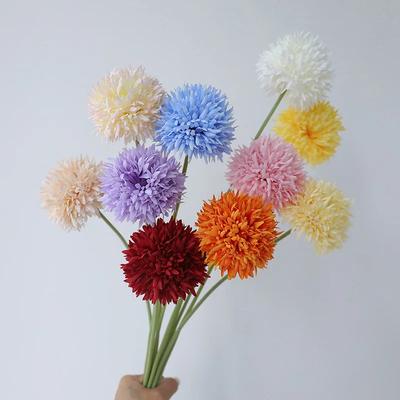 20Pc/lot Artificial Silk Flower Onion Ball Wedding Backdrop Decor Flower Arrangement Fake Dandelion Home Decoration Party Floral