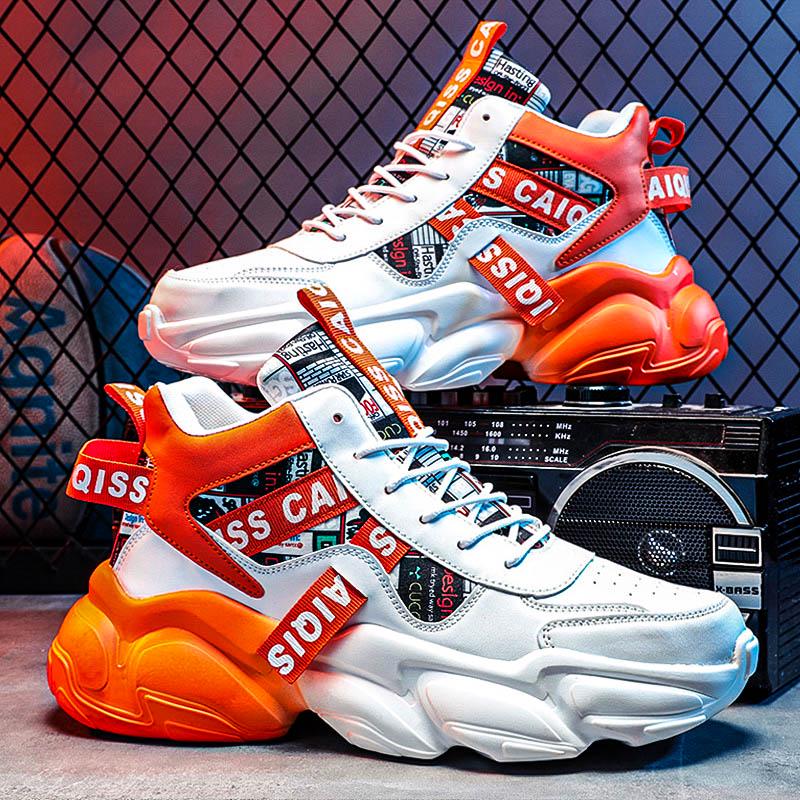 Putian Men's 2024 High-Top Basketball and Casual Running Sneakers with Thick Soles.