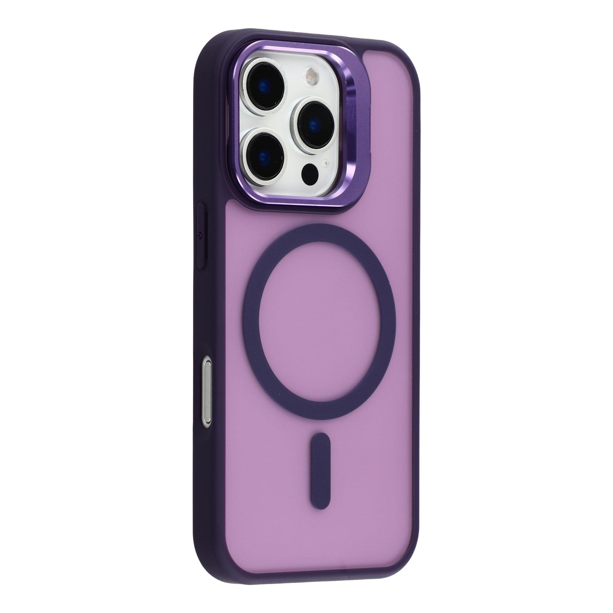 

For iPhone 16 Pro Case Compatible with MagSafe Lens Kickstand TPU + PC Matte Phone Cover