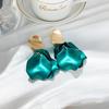 Colorful Rose Petal Drop Earrings For Women Girls Personality Simple Dangle Earrings Party Wedding Ear Jewelry