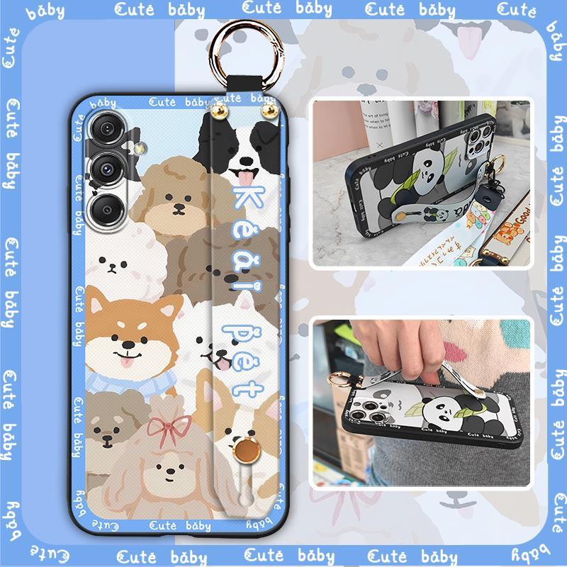 Cute Ring Phone Case For Samsung Galaxy M34 5G/F34/SM-M346B Wrist Strap Anti-dust Silicone Back Cover Protective Cartoon
