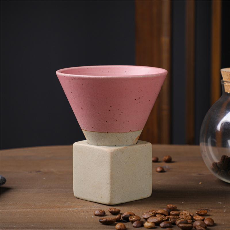 Rough Pottery Mug Creative Cup Ins Style Cup Ceramic Retro Coffee Cup Milk Tea Drink Cups Includes Base