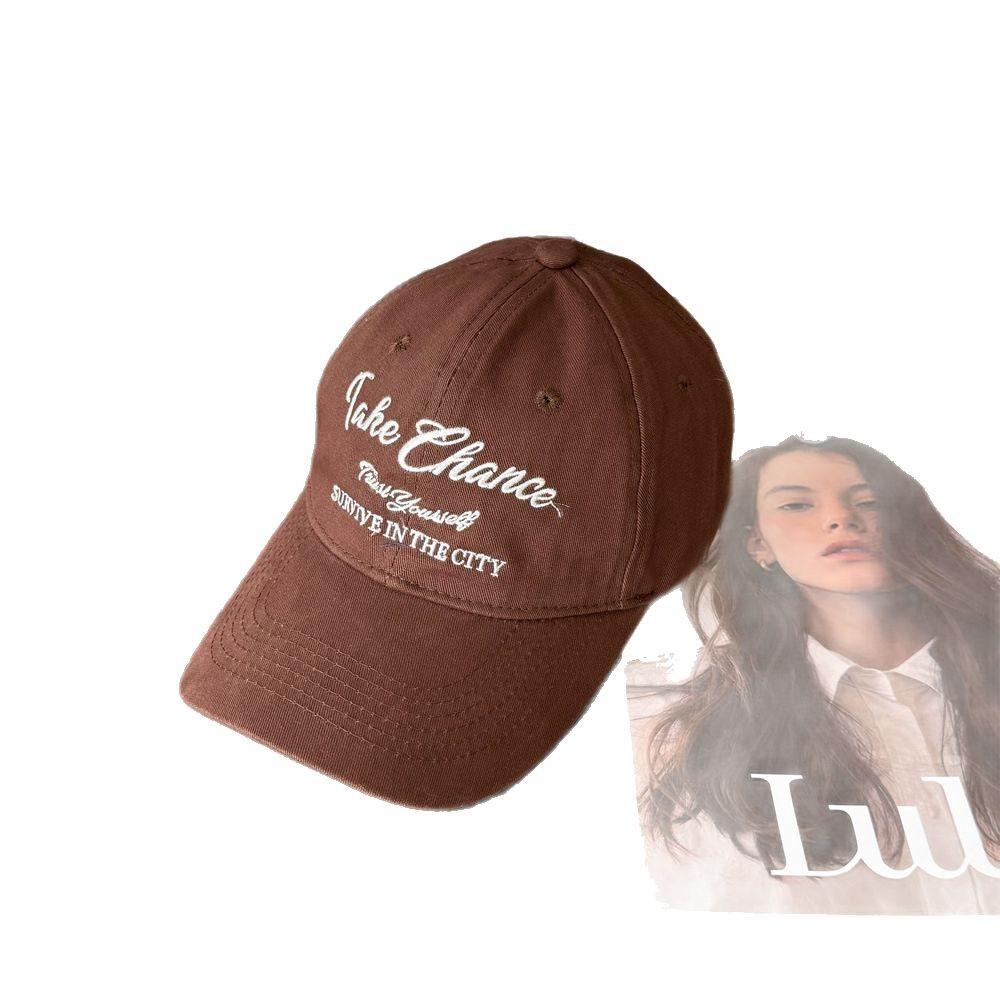 Sonnenkappe Damen Gesicht Kleiner Hut Damen Frühling und Sommer Sonnenschutzkappe Stickerei mit Buchstaben Baseballkappe Weiches Oberteil Trend