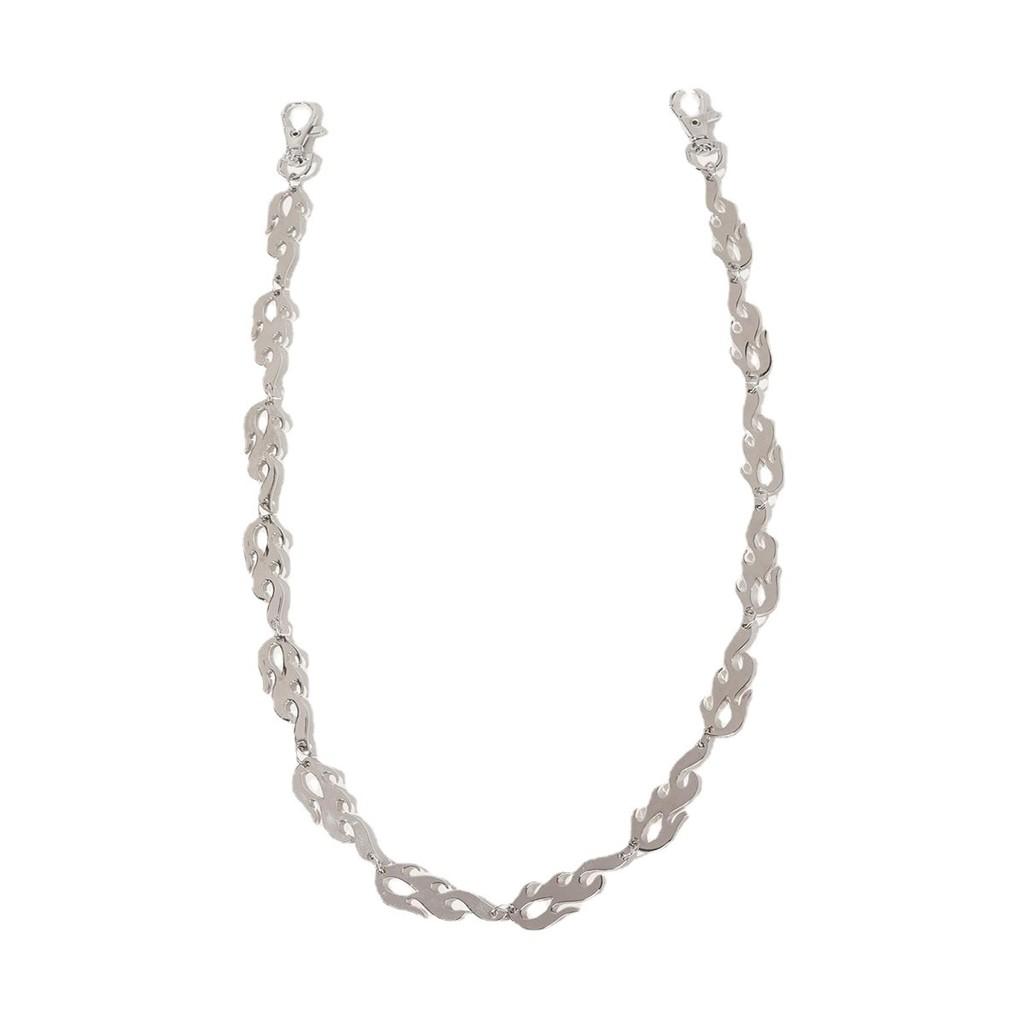 Silver Waist Women Chain With Fire Embellishments Streetwear Punk Waist Jewelry
