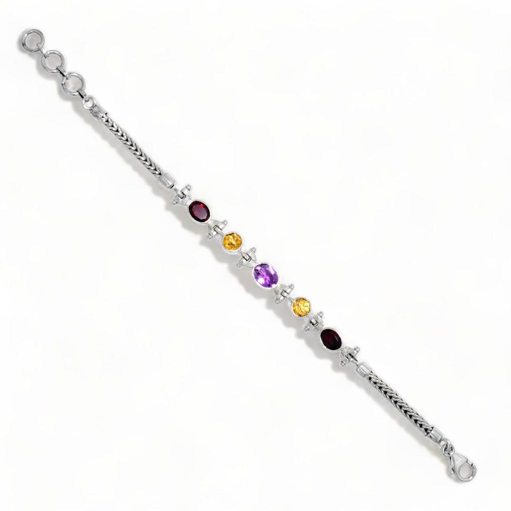 Blue Topaz Bracelet: Adjustable Sterling Silver Gemstone Jewelry
