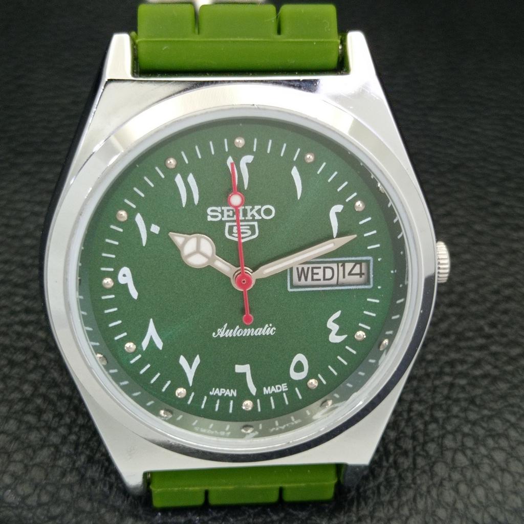REFURBISHED SEIKO 5 AUTOMATIC 6309A VINTAGE JAPAN MENS GREEN WATCH a441369-5 Sk-a441369